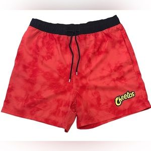 Cheetos Men’s Red Black Yellow Logo Casual Swimming Trunk Shorts